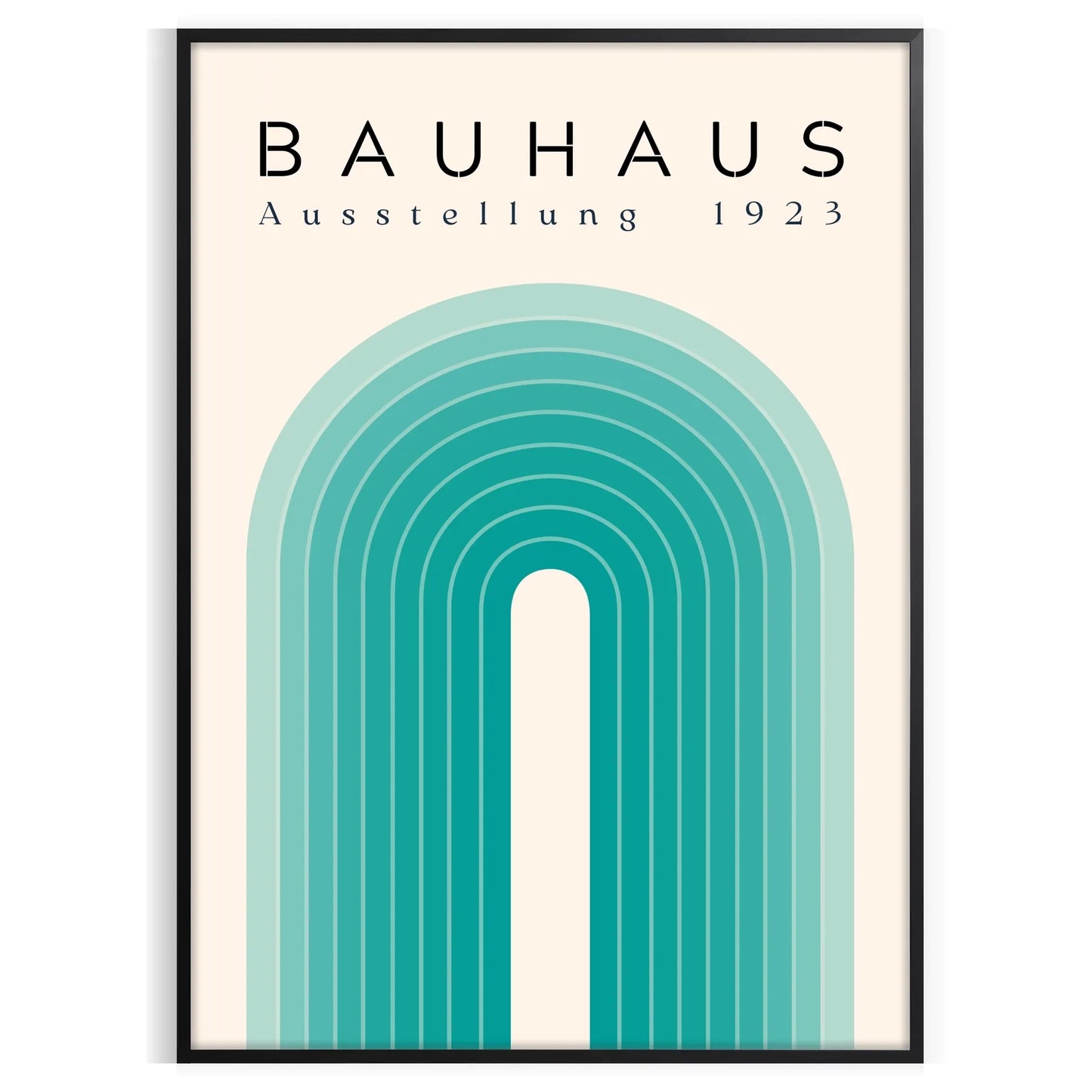space vintage Bauhaus poster abstract art green blue hues gift own wall collection print timeless elegance room sizes A4