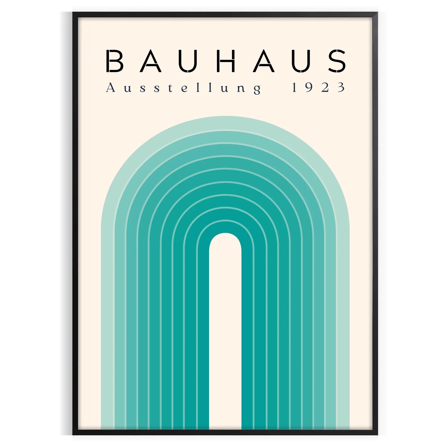 space vintage Bauhaus poster abstract art green blue hues gift own wall collection print timeless elegance room sizes A4