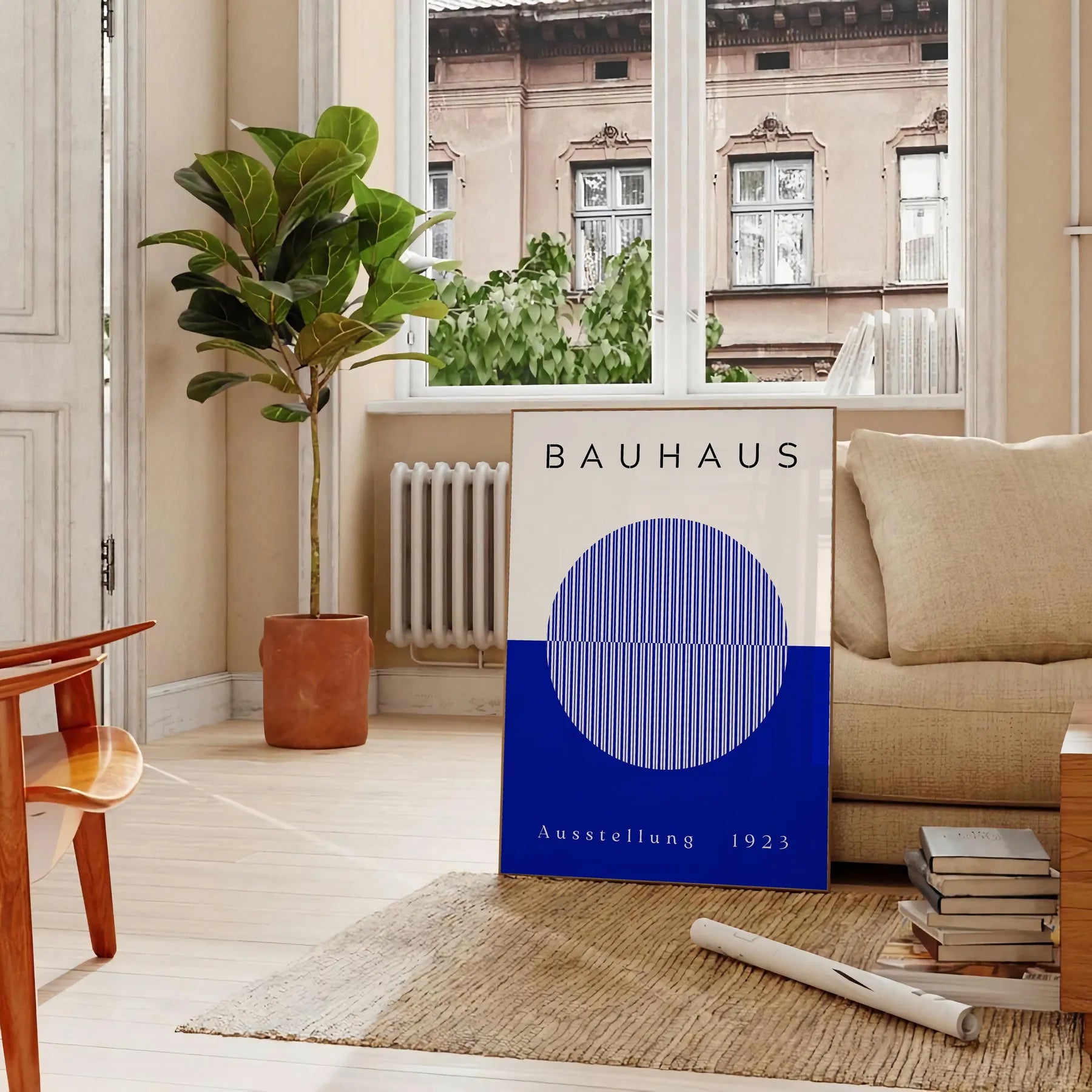 space Bauhaus Poster essence abstract art vibrant wall ideal gift lovers décor sizes A4 cm A0 modern home office setting