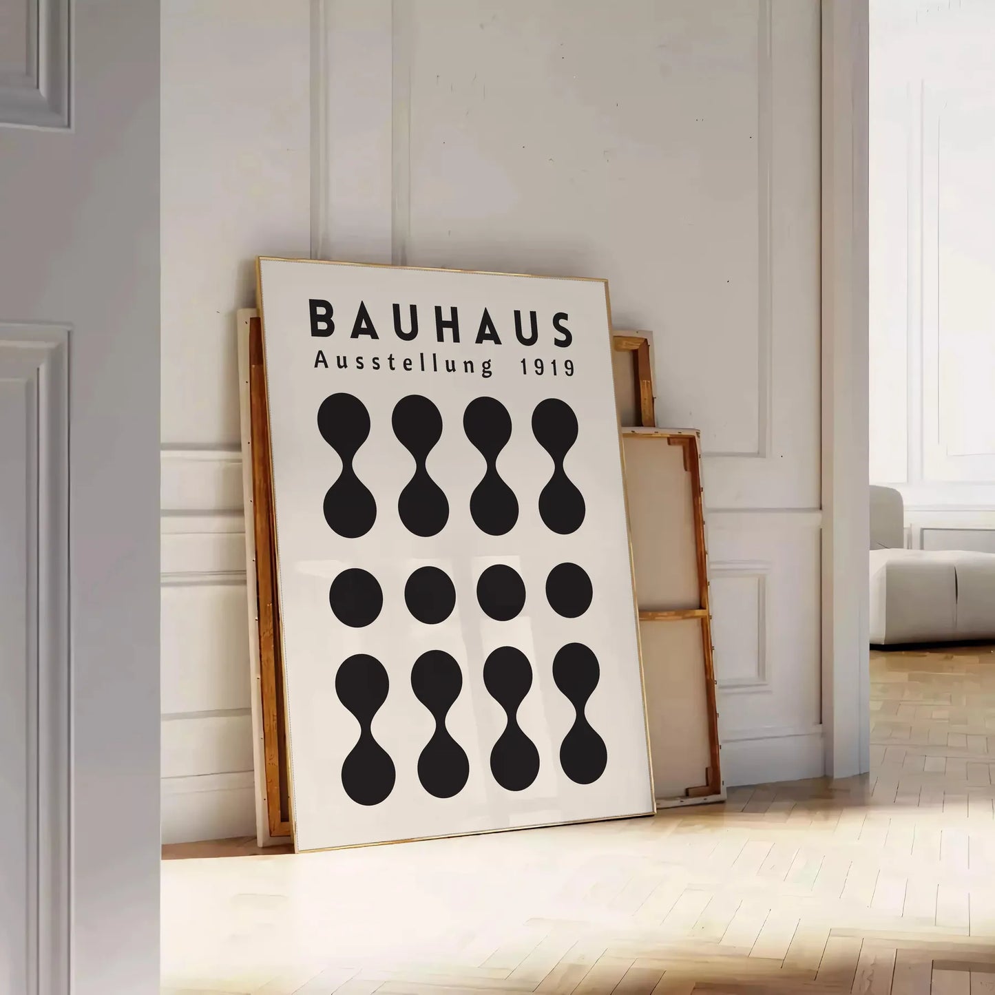space Bauhaus abstract art poster captivating wall modern touch perfect gift enthusiasts room timeless design available A4 cm A0 sizes