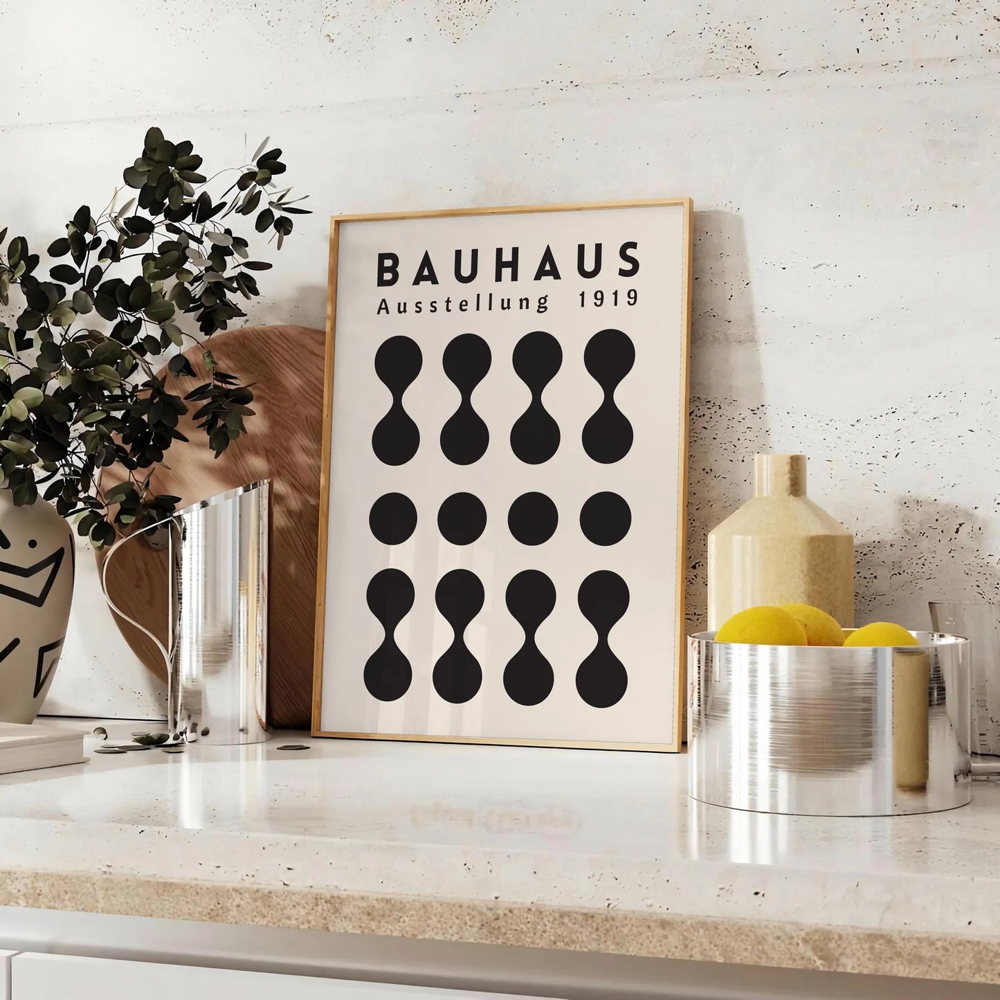 space Bauhaus abstract art poster captivating wall modern touch perfect gift enthusiasts room timeless design available A4 cm A0 sizes