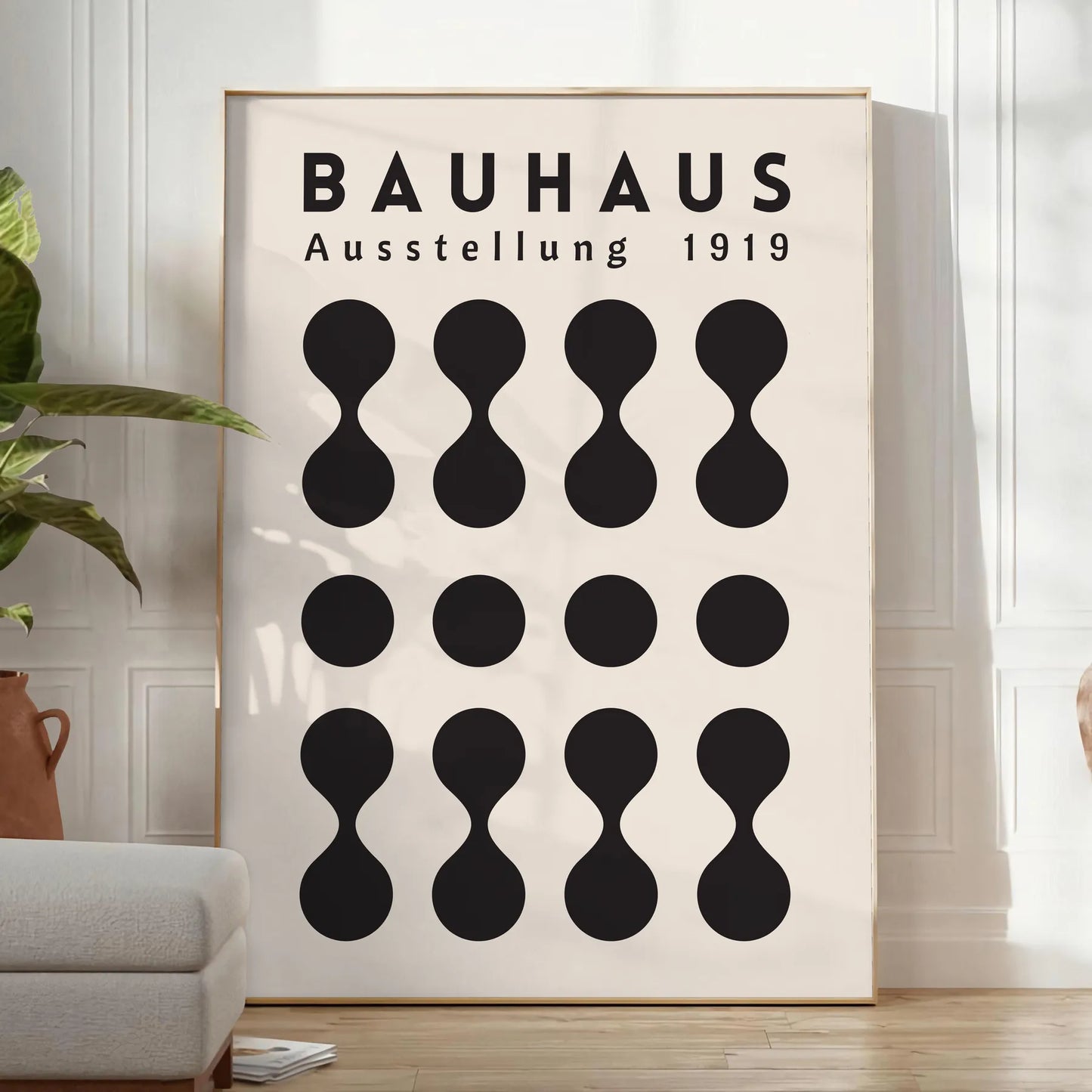 space Bauhaus abstract art poster captivating wall modern touch perfect gift enthusiasts room timeless design available A4 cm A0 sizes