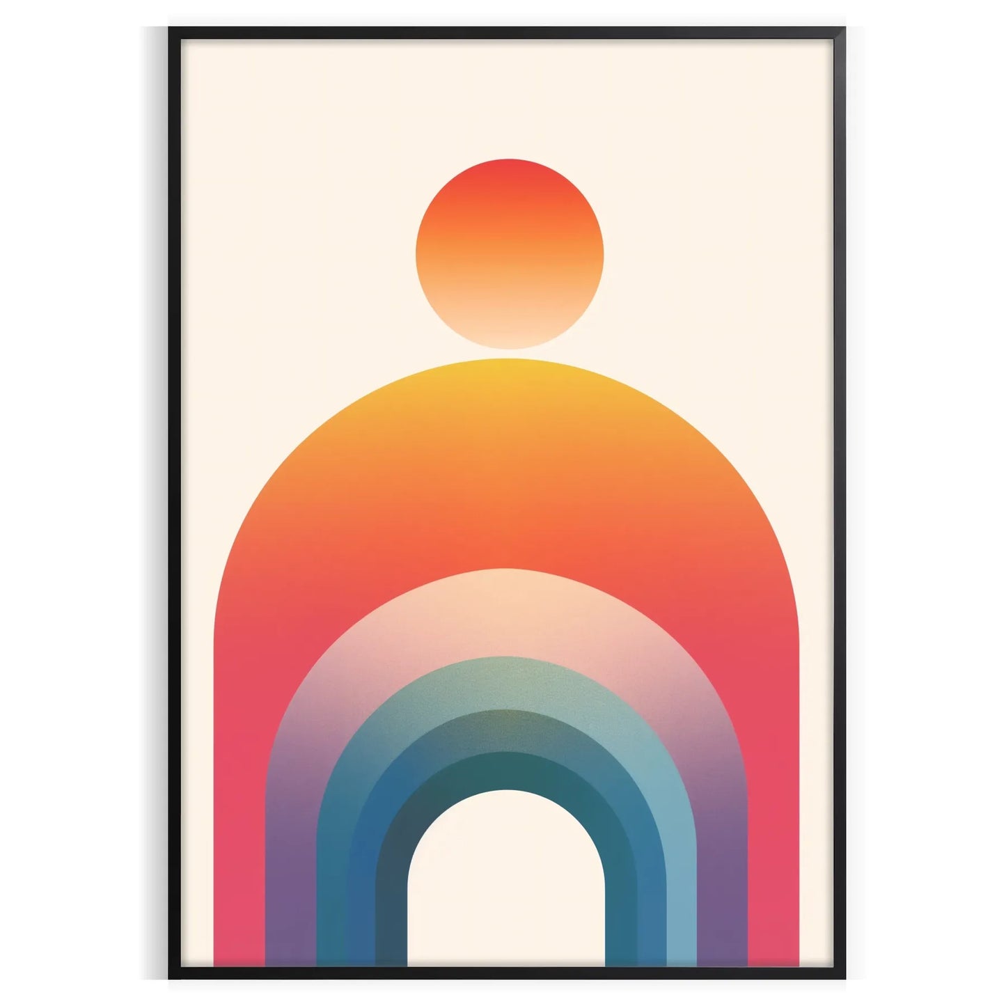 space geometric minimal art poster sleek gray vibrant orange tones wall unique gift print modern touch decor sizes A4 cm A0