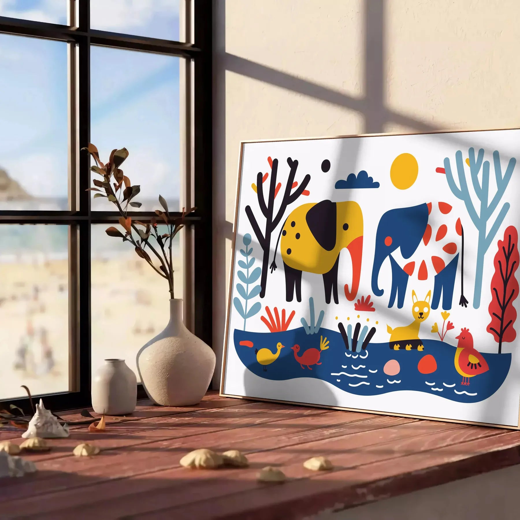 space Geometric Minimal Art 15 poster bold green blue hues striking piece wall ideal gift sophisticated addition home office décor standalone print