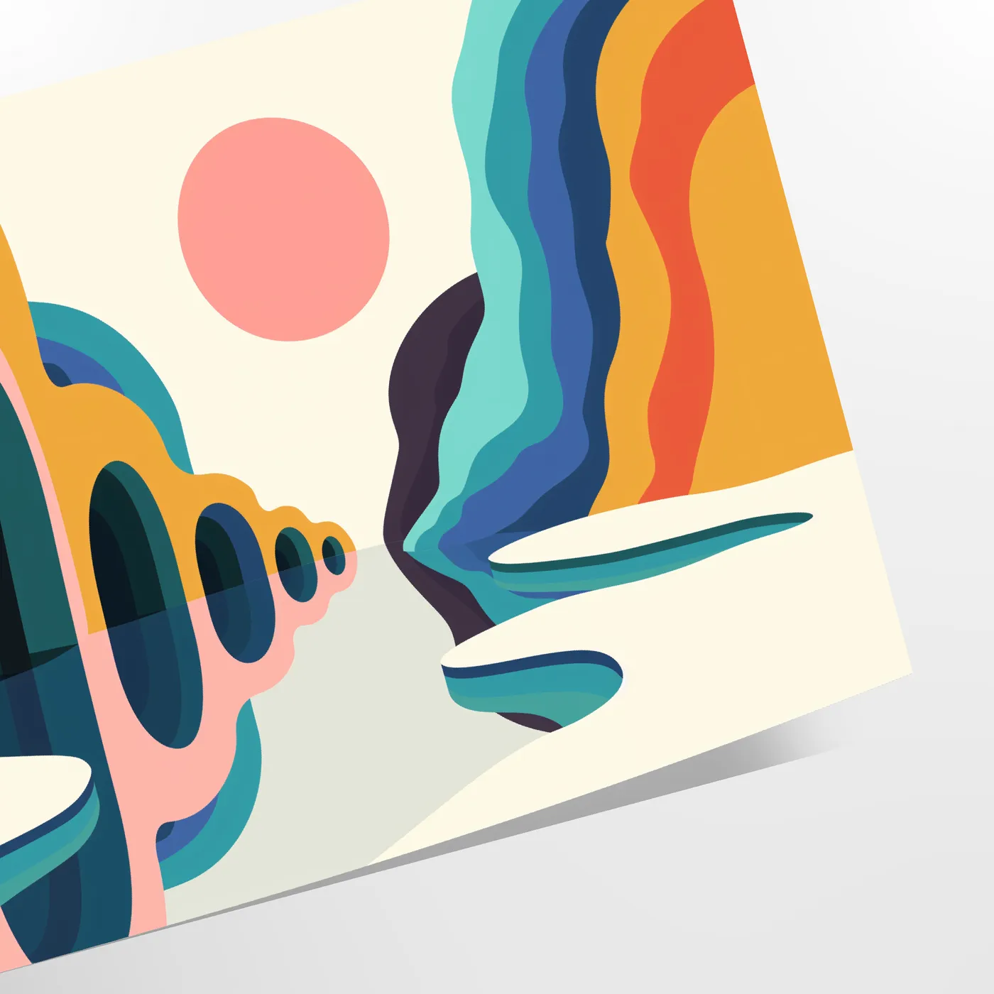 elegance geometric minimal art vibrant orange blue poster modern interiors captivating wall ideal gift range sizes perfect fit space A4 cm A0