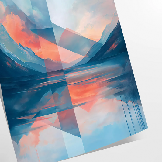 captivating elegance Geometric Minimal Art 12 poster vibrant orange blue hues modern wall print striking touch space perfect gift enthusiasts artwork frame