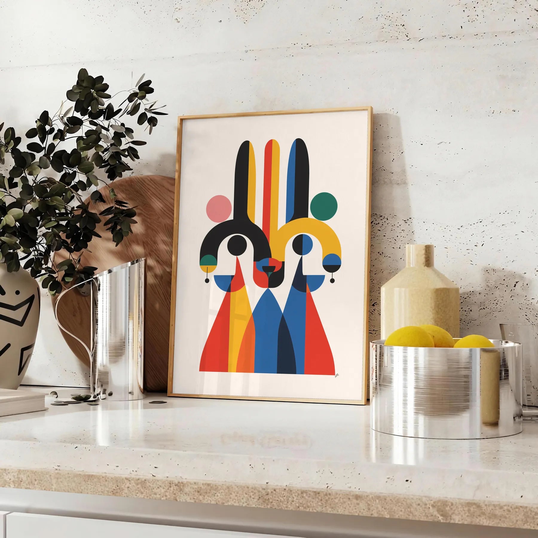 allure geometric minimal art captivating gray orange poster striking wall modern touch space perfect gift lovers print framed piece collection available frame