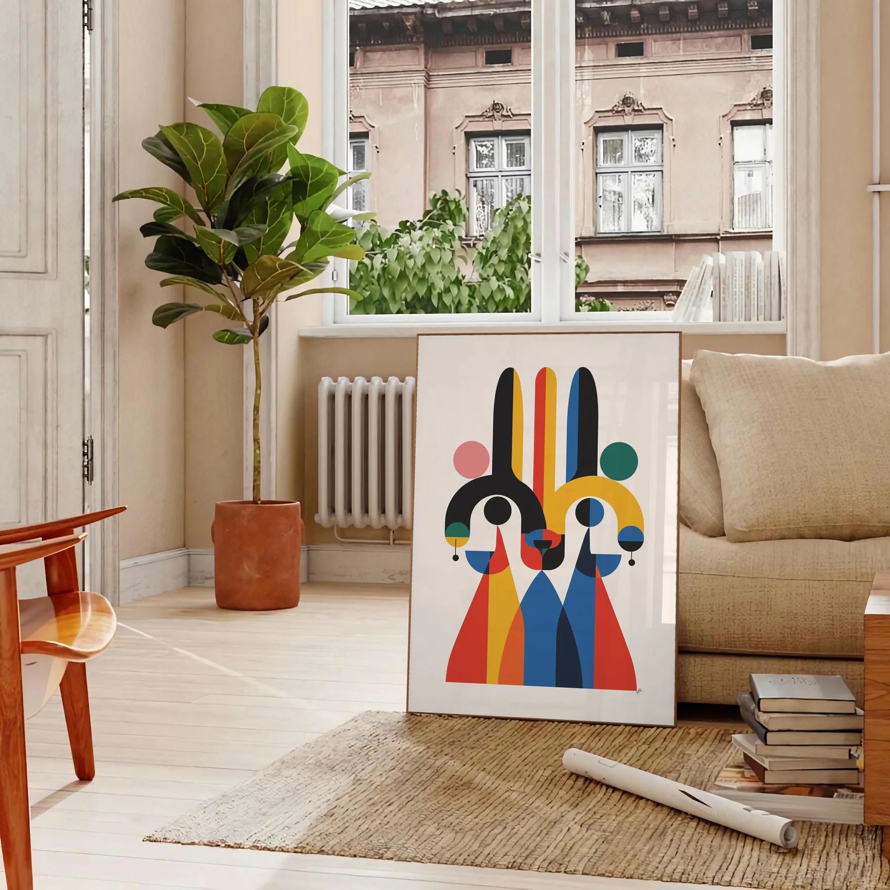 allure geometric minimal art captivating gray orange poster striking wall modern touch space perfect gift lovers print framed piece collection available frame