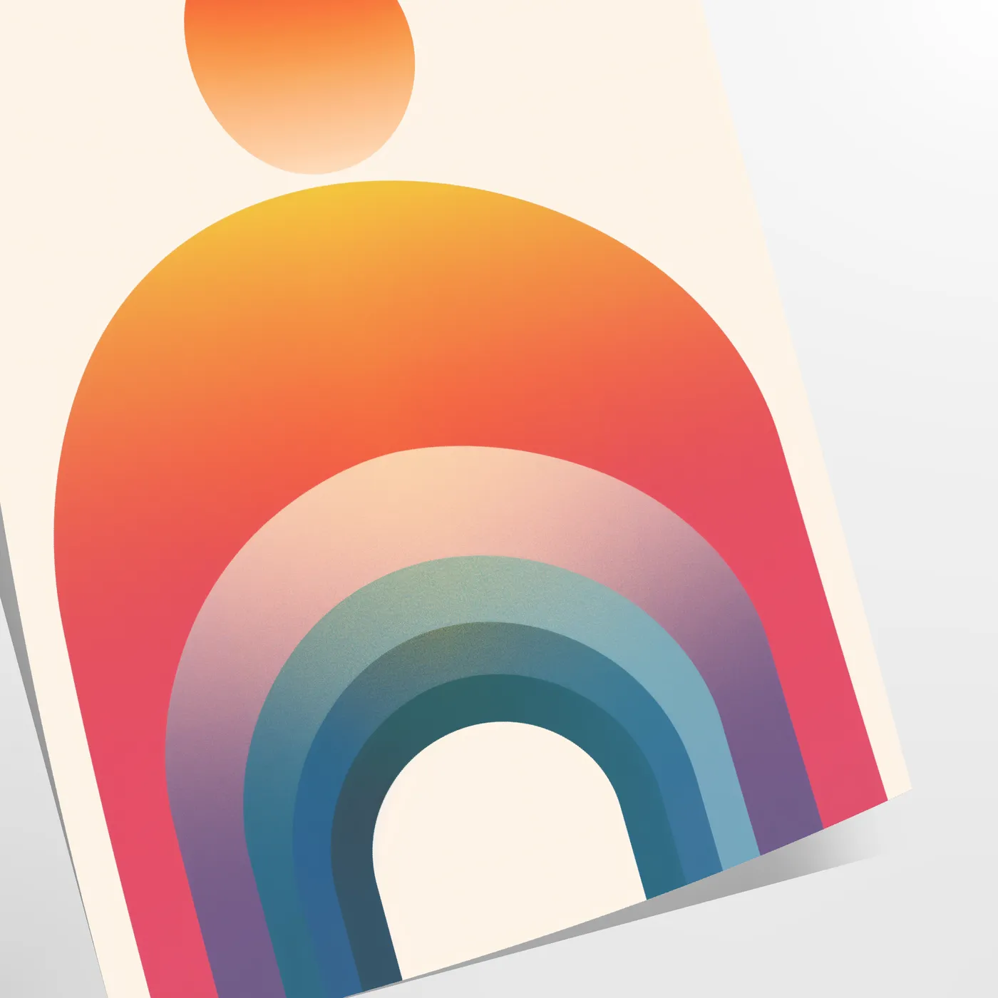 space geometric minimal art poster sleek gray vibrant orange tones wall unique gift print modern touch decor sizes A4 cm A0