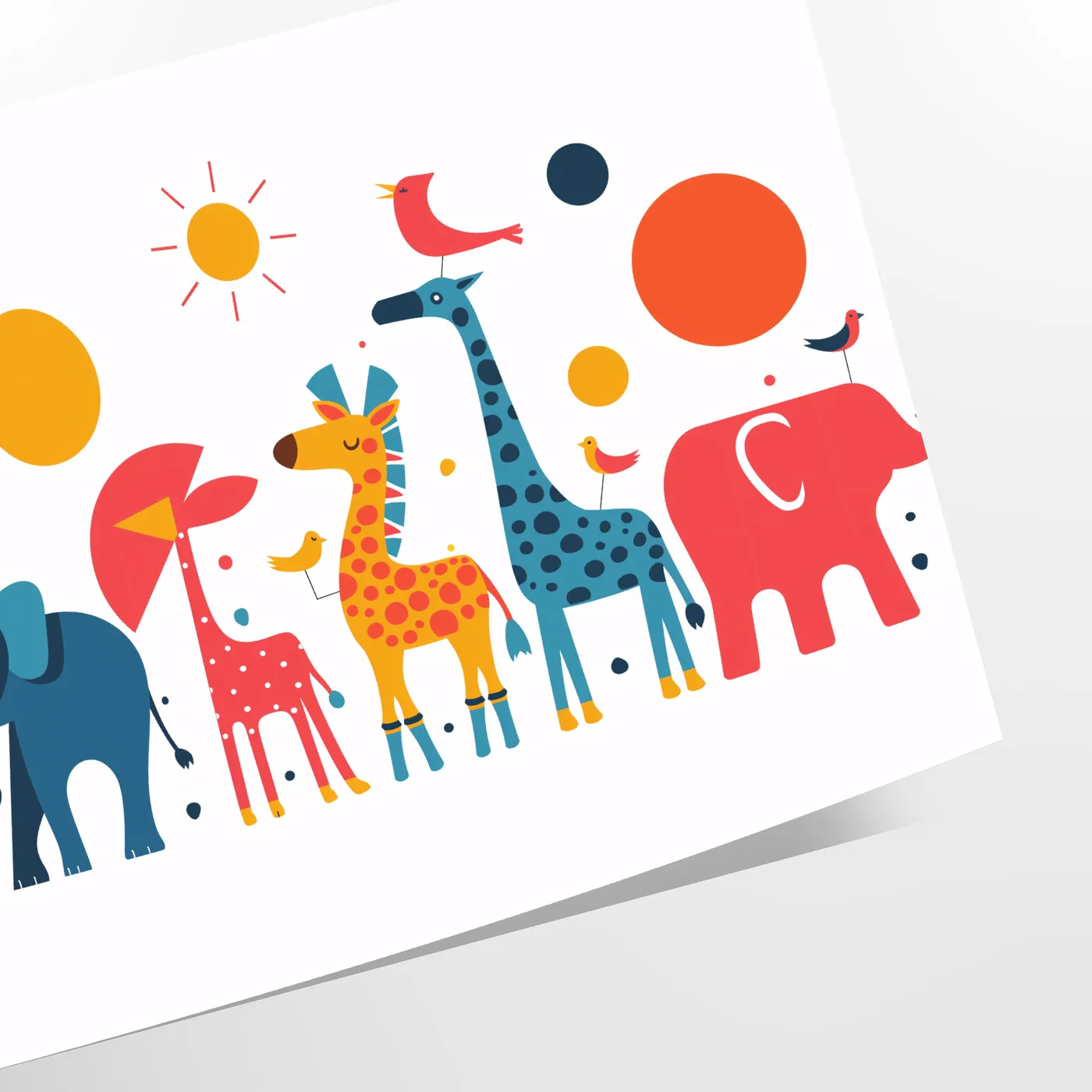 space stunning geometric minimal art poster vibrant orange blue hues eye wall thoughtful gift lovers striking artwork modern flair room unframed options